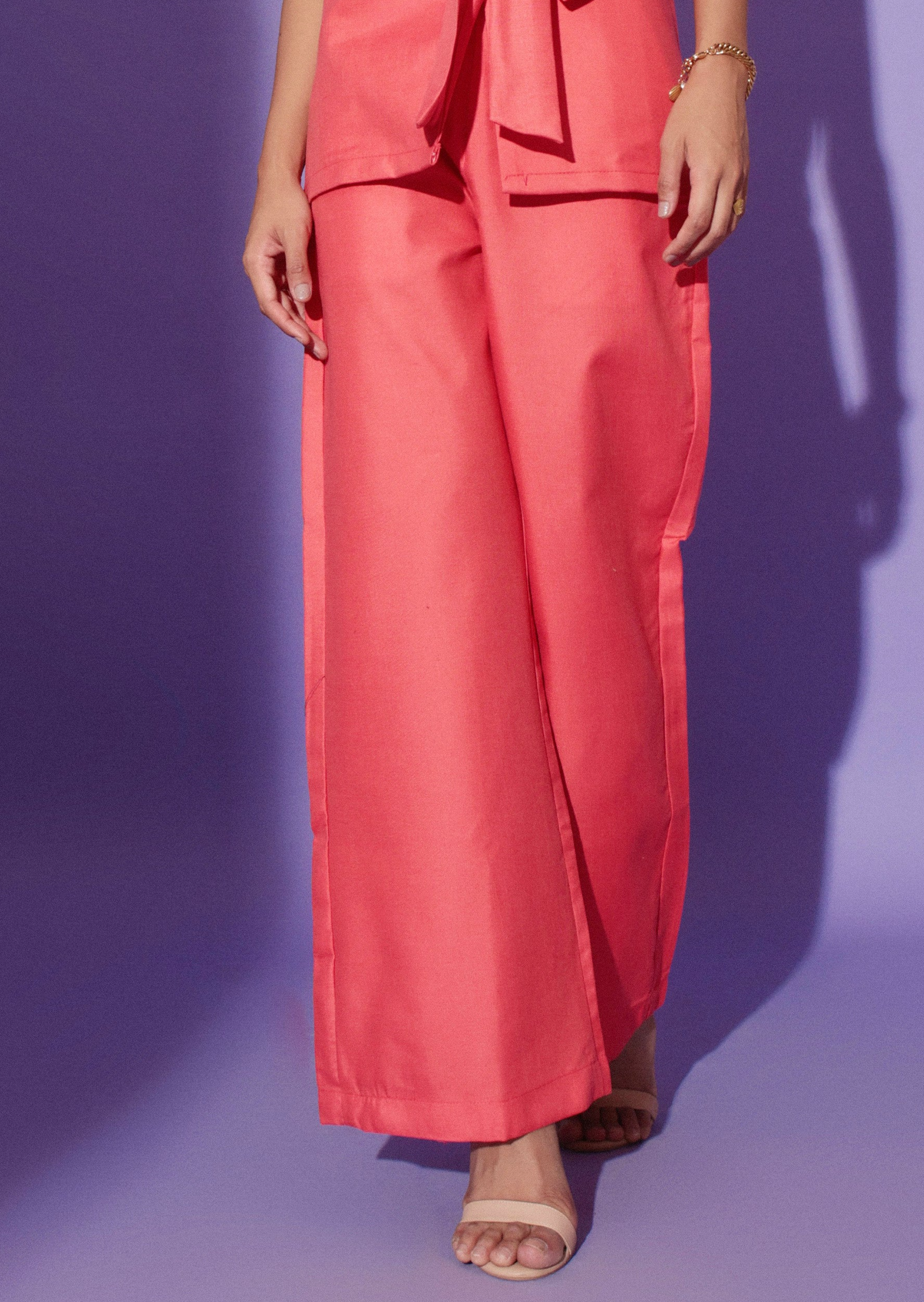 Orange Linen Pants- Studioanne