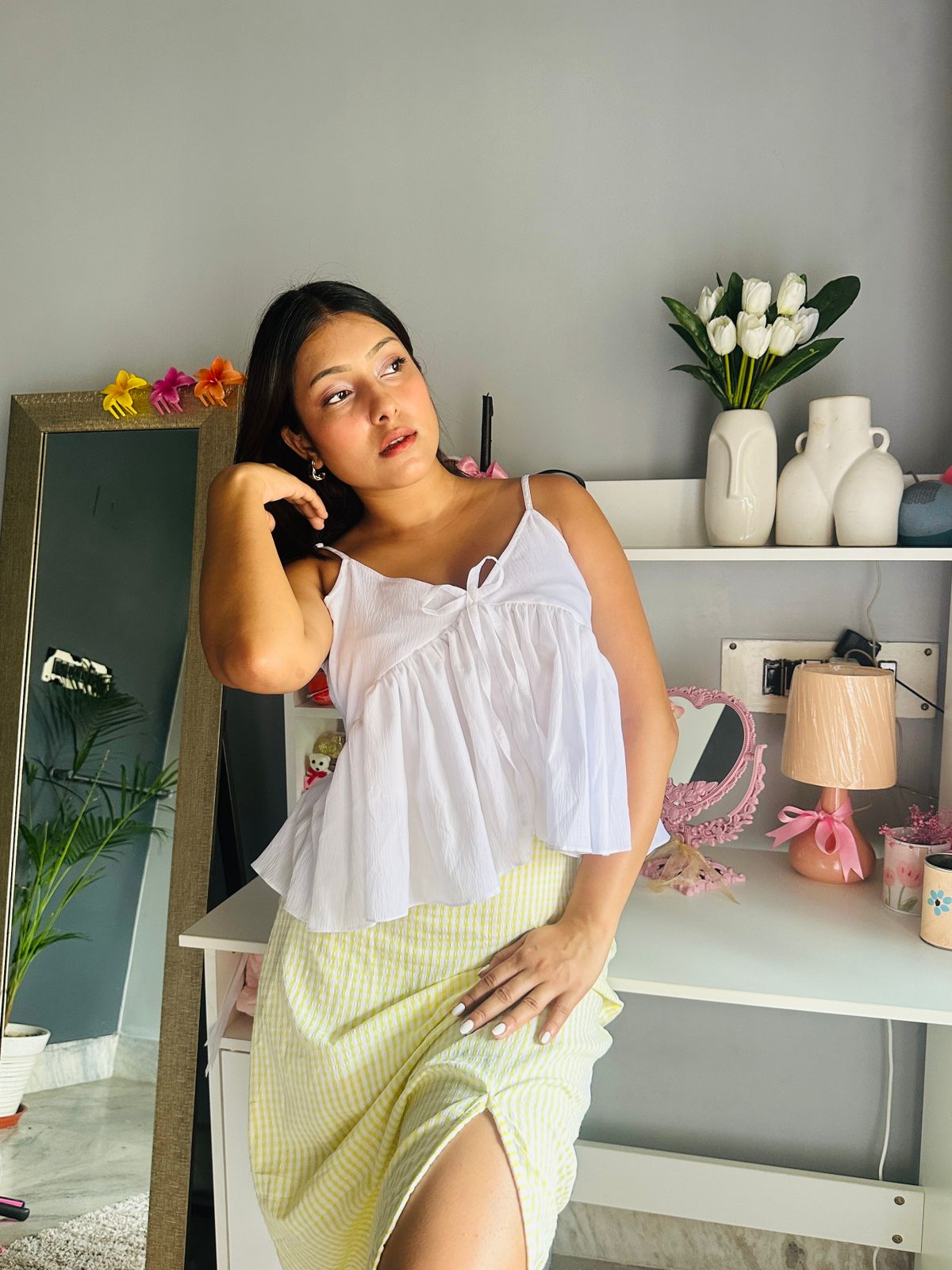 White Flowy Top- Studioanne