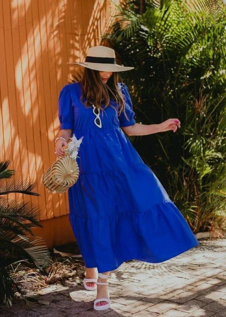 Women's Blue Long Dress Online India -Studioanne