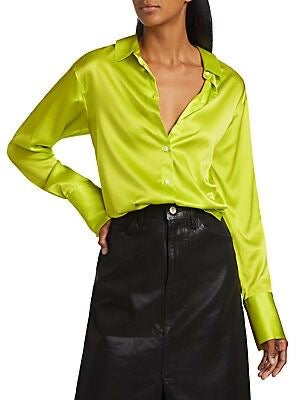 Neon Satin Shirt- Studioanne