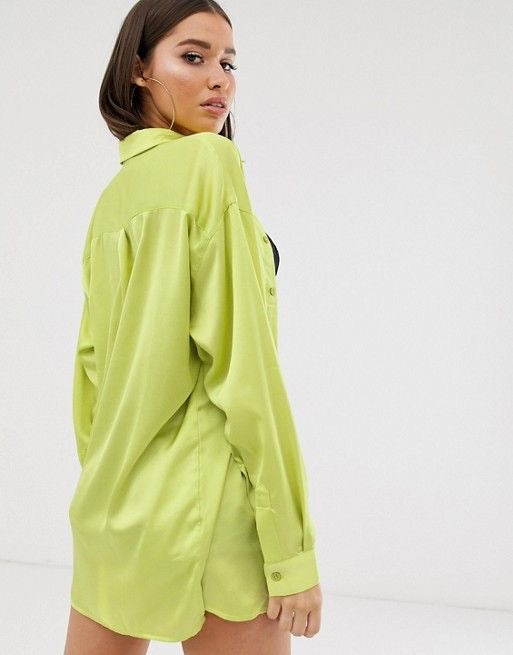 Neon Satin Shirt- Studioanne